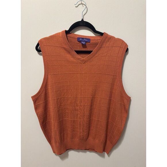 Alan Flusser Men's Medium Pullover‎ Knit 100% Silk Vest - Picture 1 of 3